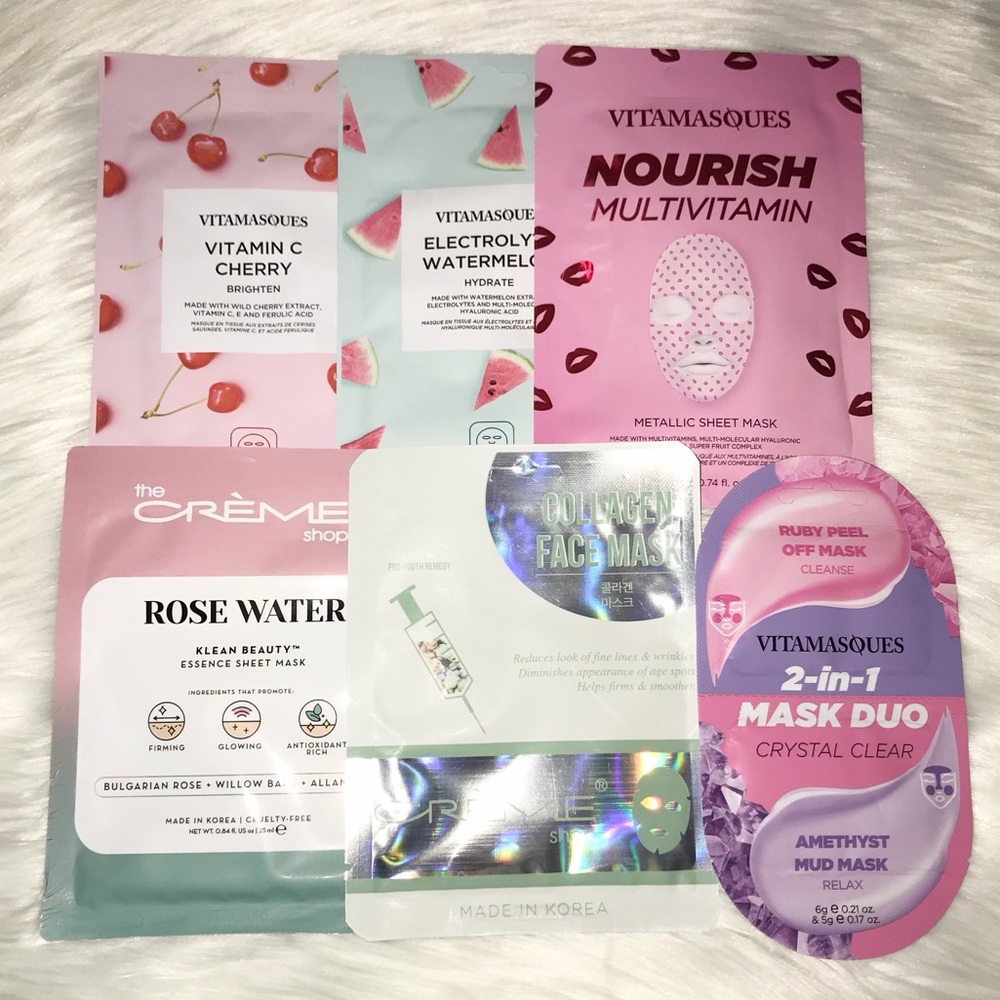 NEW Nourish Multivitamin Assorted Face Mask Set Of 6